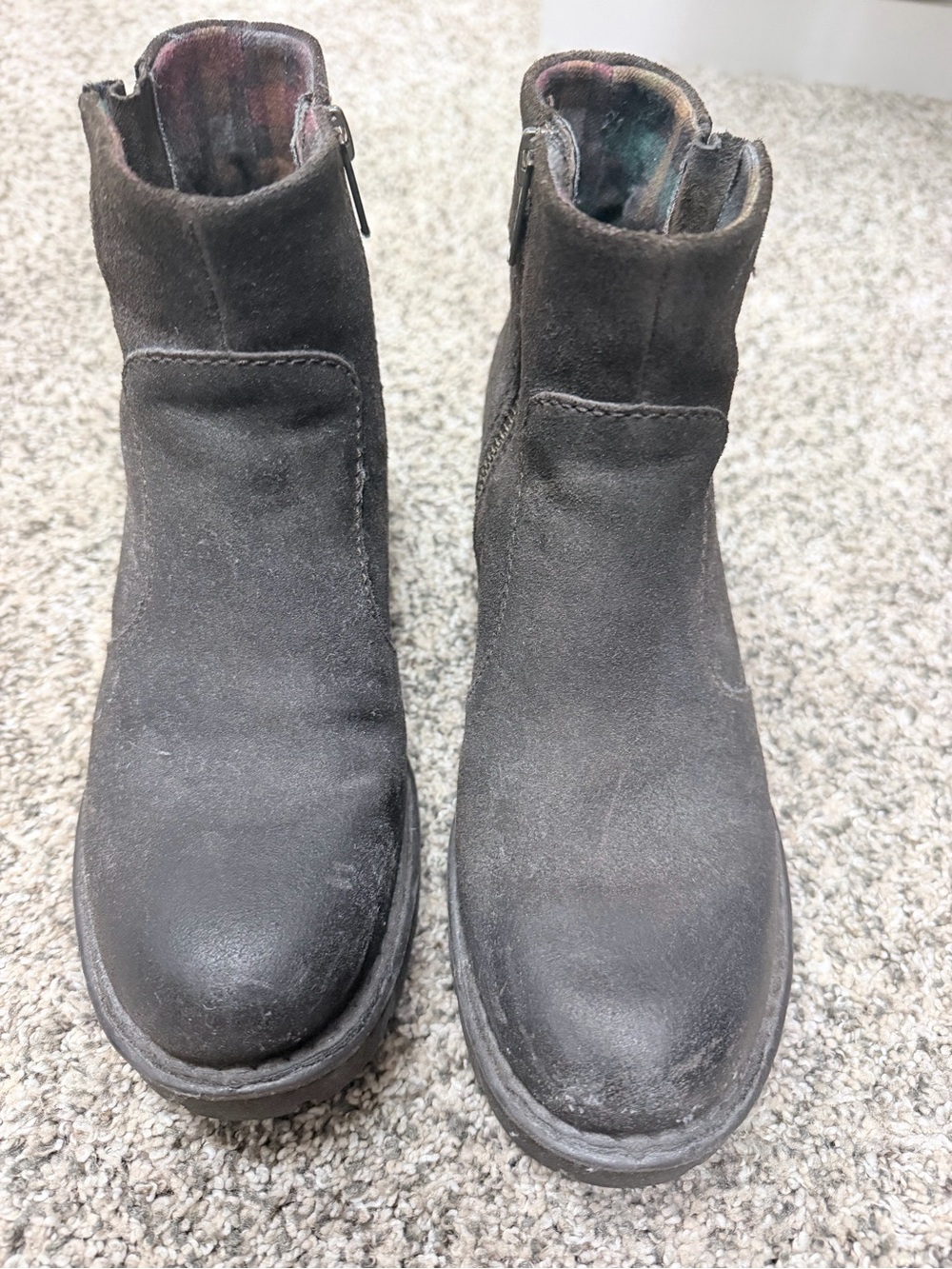 Born women’s Brown Suede Chukka Boots with Side Zip